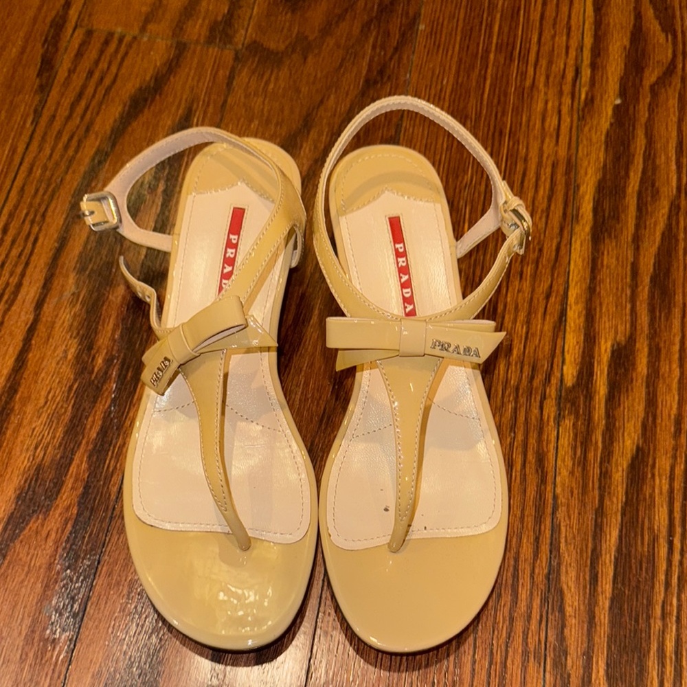 Prada Beige Sandals with Bow